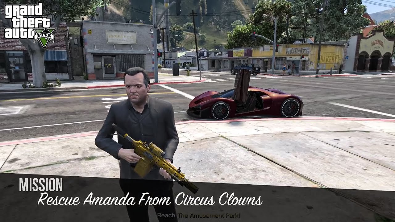 GTA V - Rescue Amanda From Circus Clowns! Full Mission.