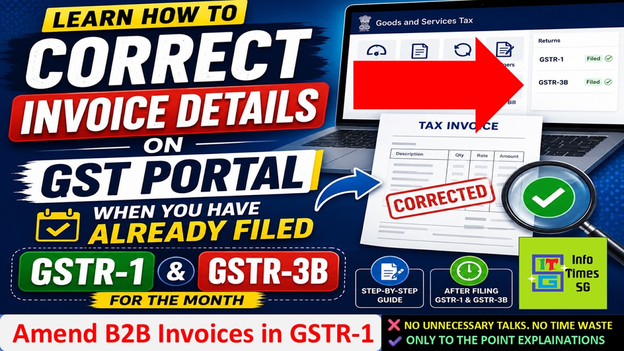 Amend Invoice in GSTR 1 | GSTR Amendment of B2B Invoice | Update Invoice Details after Filing GSTR-1