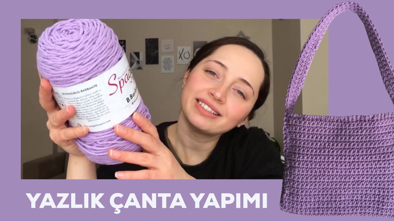 Yazlık Lila Çanta Yapımı - Tığ İle Çanta Örme