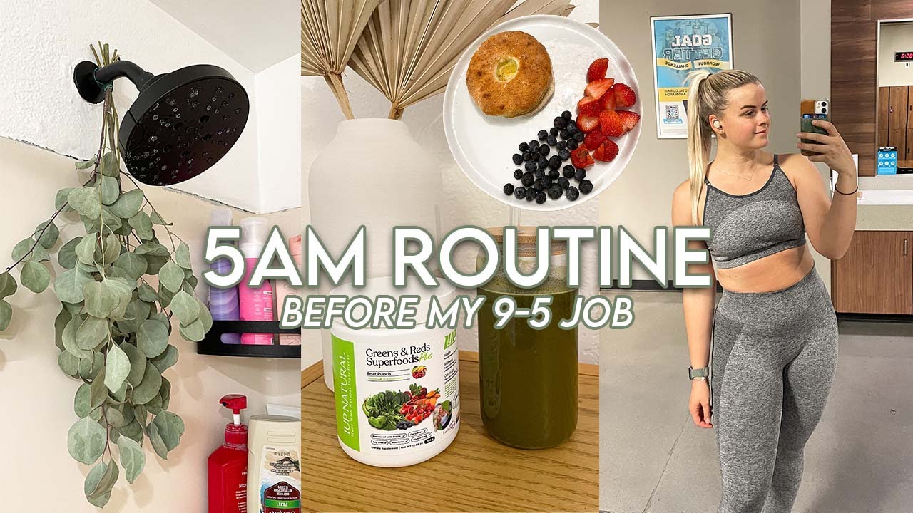 My 5AM Morning Routine Before Work! | Workout, get ready, breakfast, & new things for the office