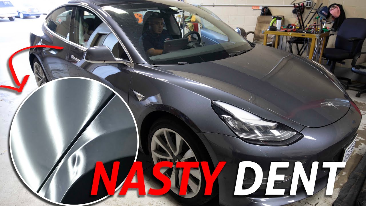 SUPER SHARP Tesla Model 3 Quarter Panel Dent Repair | Paintless Dent Repair
