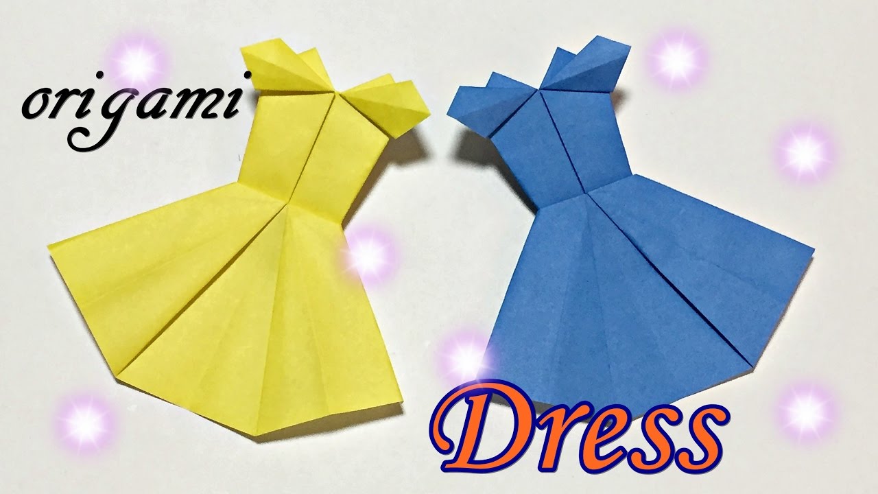 How to make paper Dress | Easy but cool origami tutorial for beginners only one piece of paper