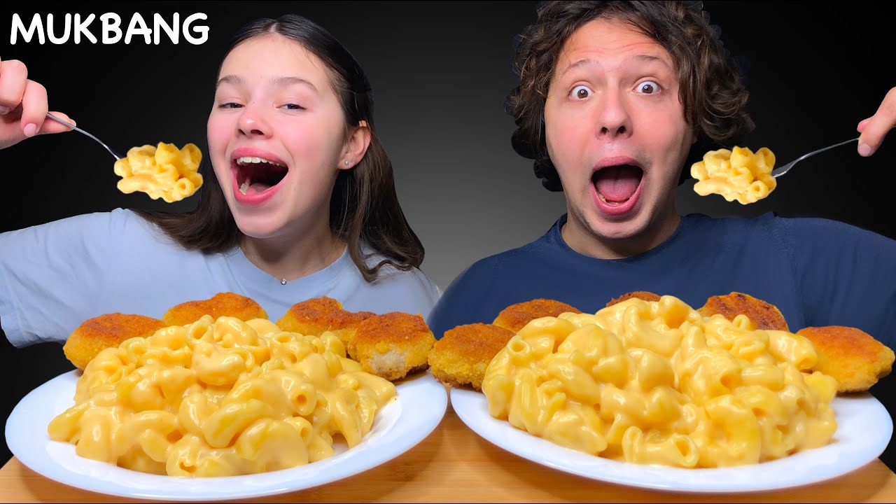 ASMR Mac and Cheese & Chicken Nuggets Eating Sounds Mukbang 먹방 Tati ASMR