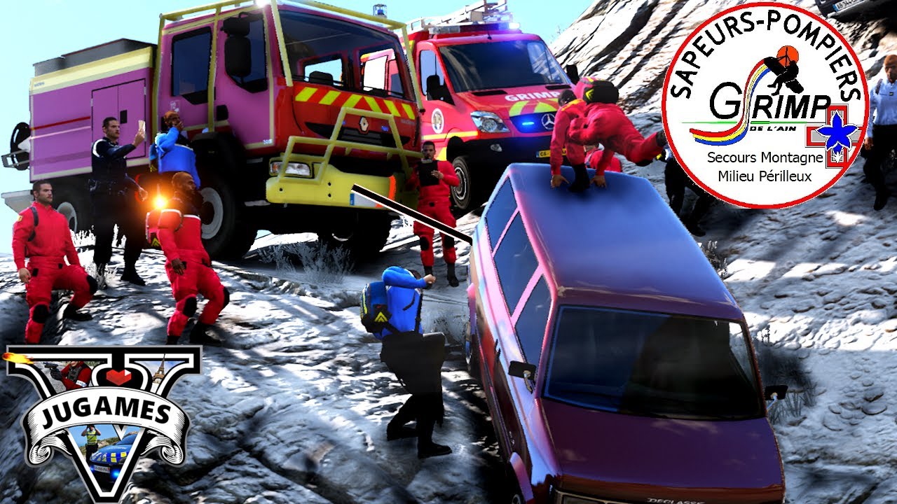 LES POMPIERS SAUVE UN CONDUCTEUR D'UN ENORME RAVIN🚒[GTA 5]