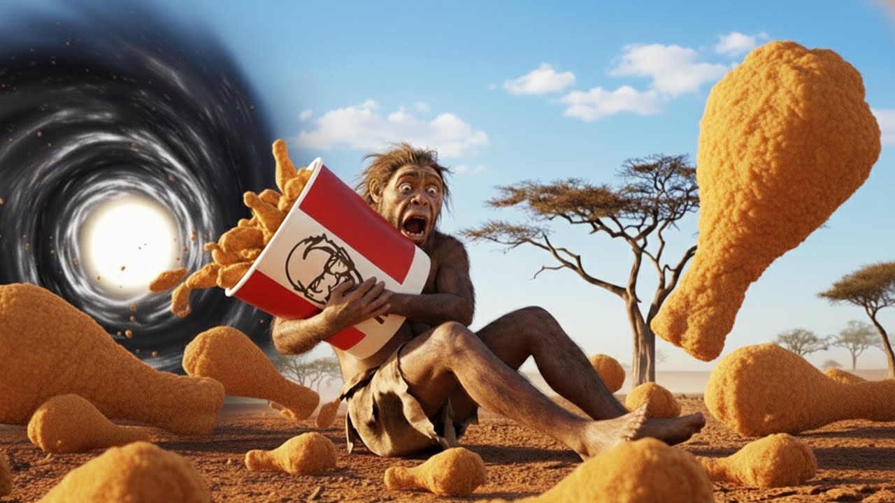 Ancient Survival Story | A Prehistoric Man Time-Travels to Steal Fried Chicken