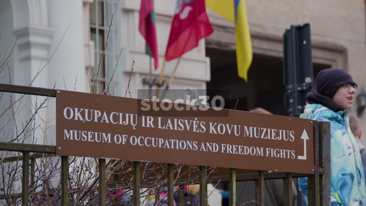 Sign Outside The KGB Museum (Museum of Occupations and Freedom Fights), Vilnius, Lithuania