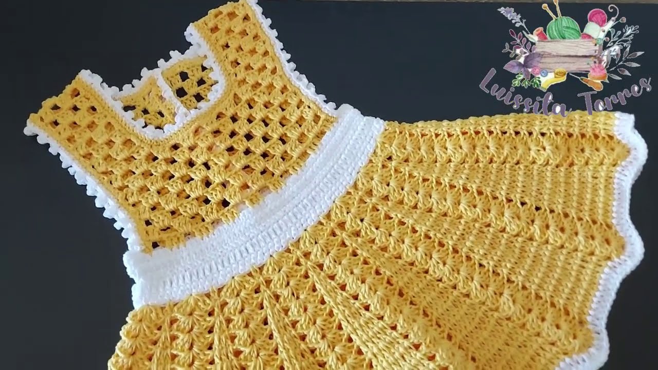 JARDINERA PARA BEBE TEJIDA A CROCHET O GANCHILLO - PASO A PASO - TEJIDO FACIL - 3  A 6 MESES
