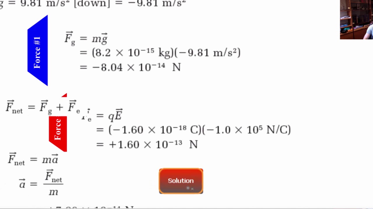 Millikan's Oil Drop Experiment with Calculations