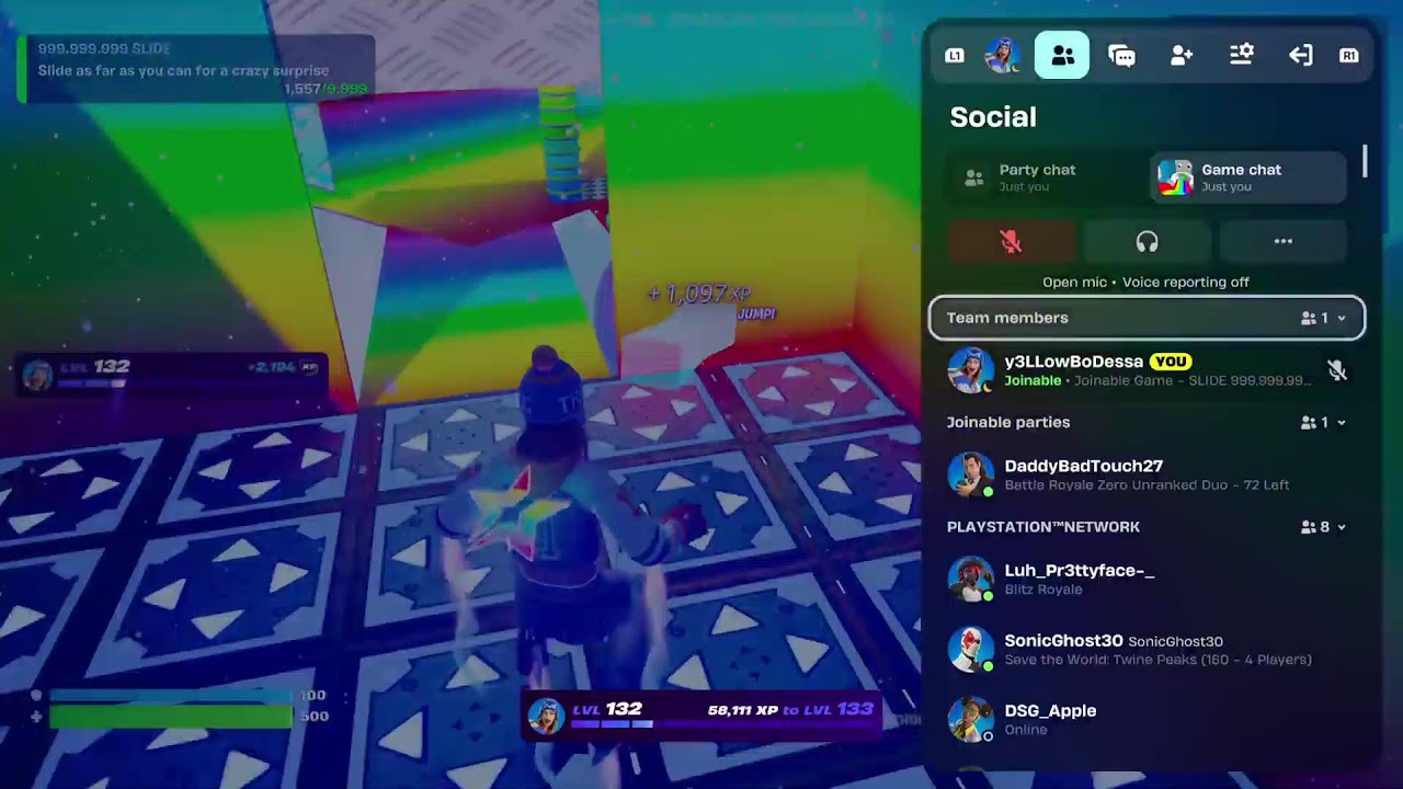 999,999,999 SLIDE 🤩 FORTNITE (Yellowbodessa)