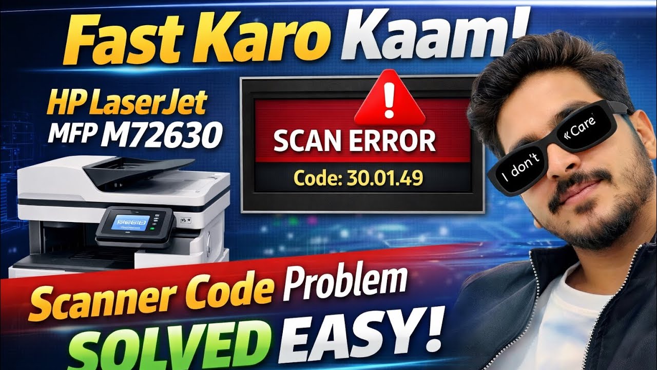 (new install me scanner code me problem solve easy HP LaserJet MFP M72630 #hrtechsolution #video)
