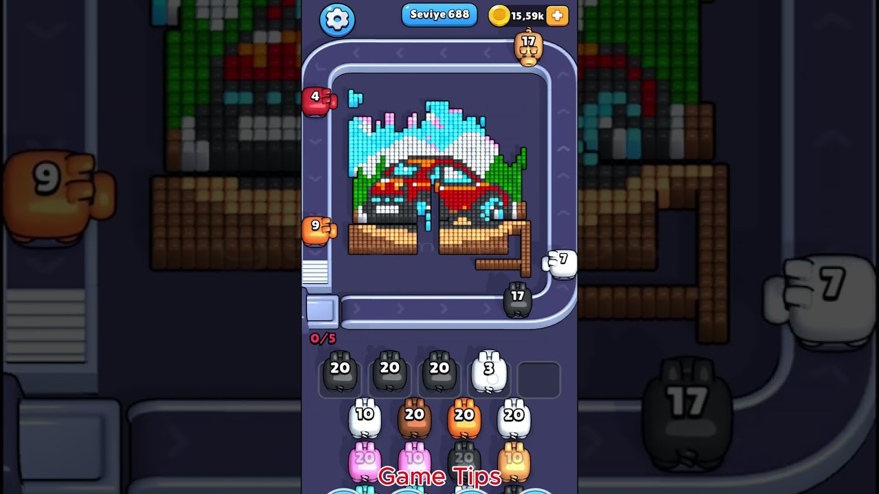 Pixel Flow level 688 Solution Walkthrough
