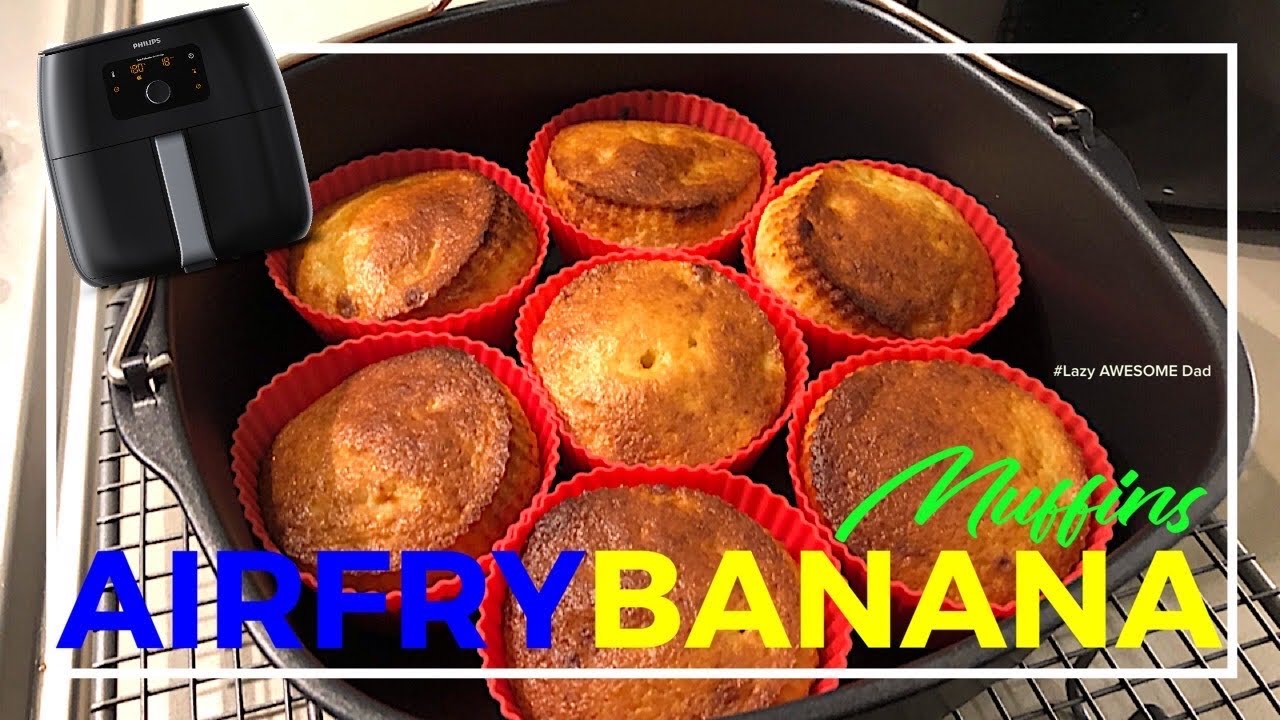 Banana muffins in Philips AirFryer XXL Avance HD9651/91 - Easy homemade & delicious MUST TRY @ 355°F