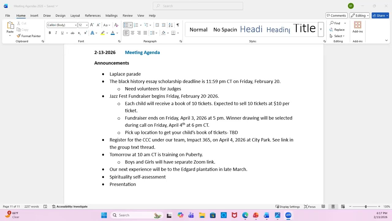 Impact 365 Weekly Meeting 2-13-2026