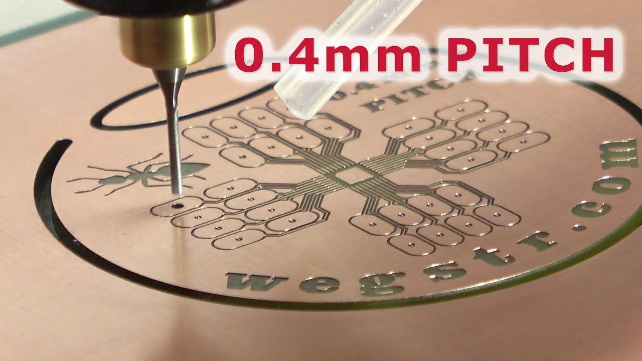 pcb making, pcb prototyping - STEP by STEP - 0.4mm PITCH - cnc prototyping machine WEGSTR