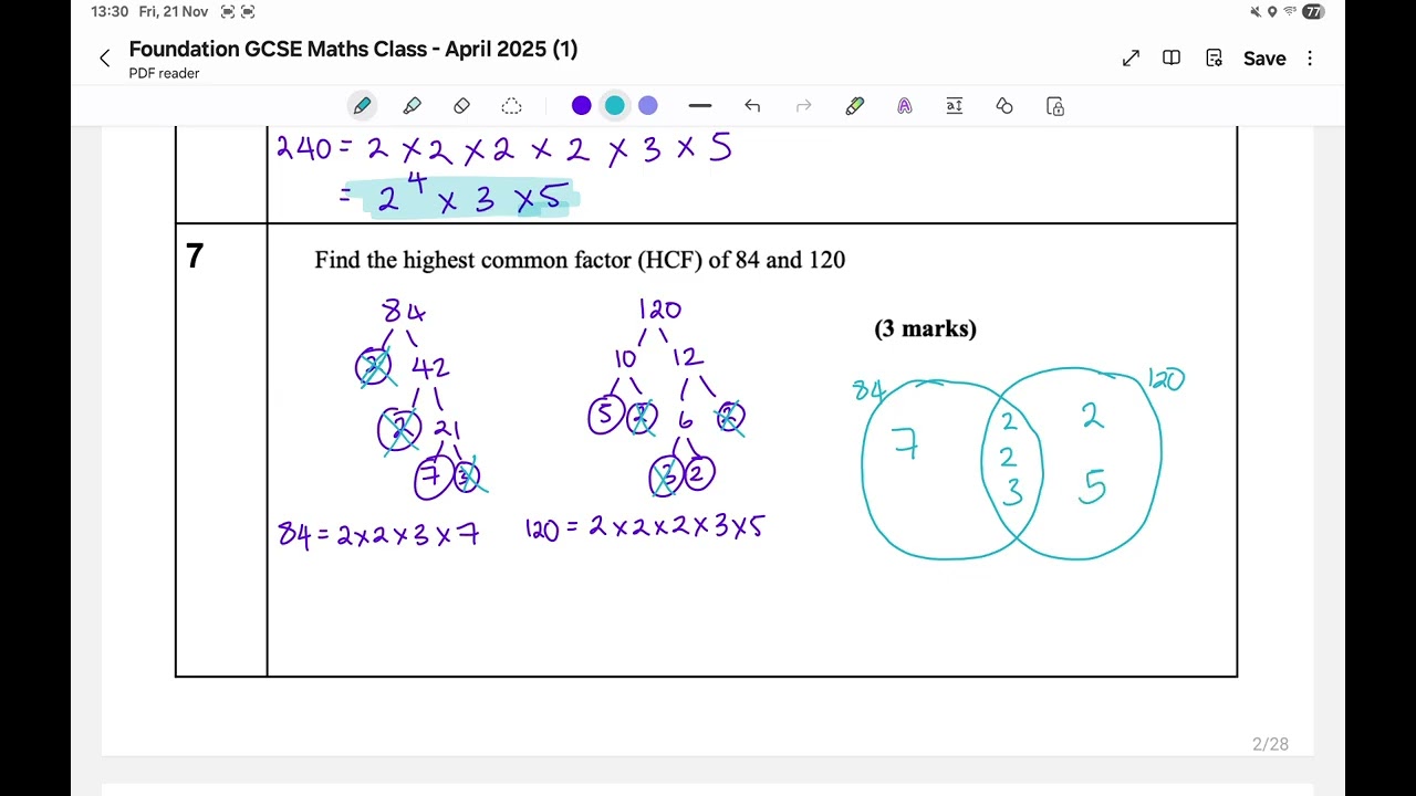 GCSE Foundation Maths Exam Questions - NUMBER