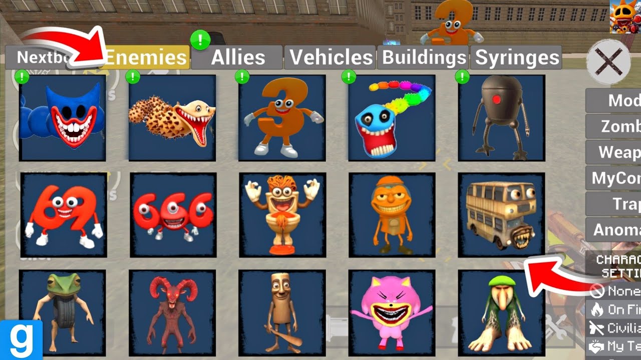 Nextbots in playground mod updated new roblox hungry huggy wuggy 999 number 3 😱 chasing nextbots 🔥