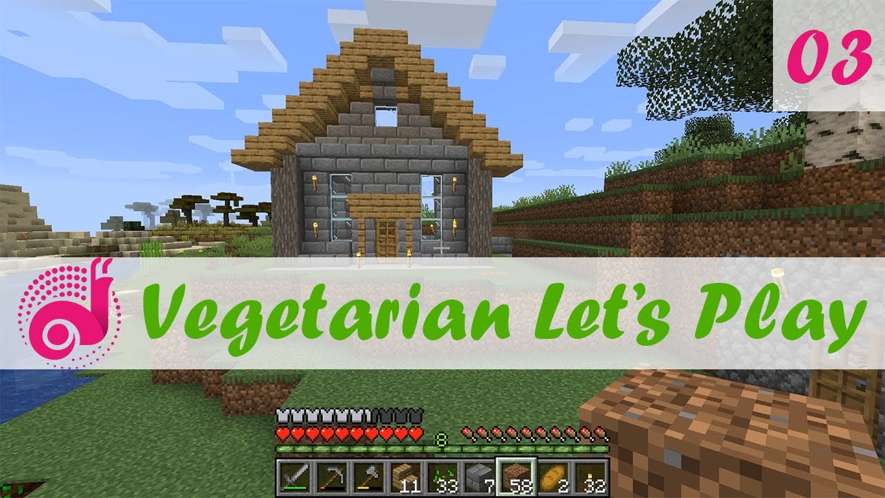 Beginning a Starter House - Minecraft 1.16 Vegetarian Let's Play ep 03