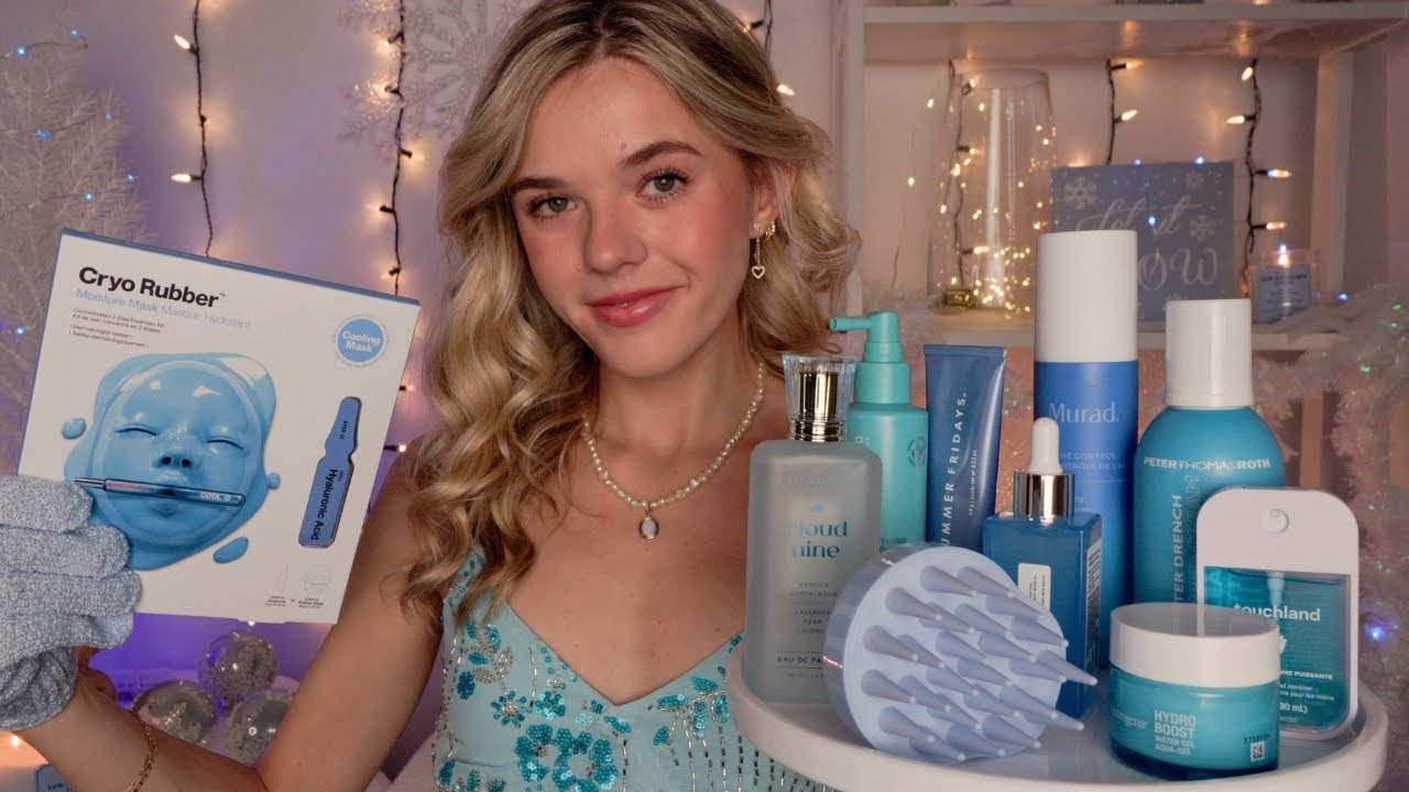 ASMR 1h Winter Spa Treatment ❄️⛸️ (skin analysis, whipped cleanser, jelly mask, scalp massage, etc)