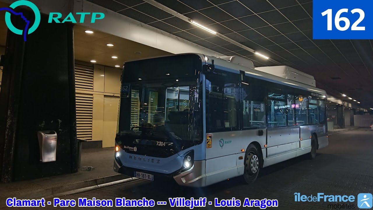 Bus 162 RATP - GX137 L GNV N°7204 Clamart - Parc Maison Blanche --- Villejuif - Louis Aragon