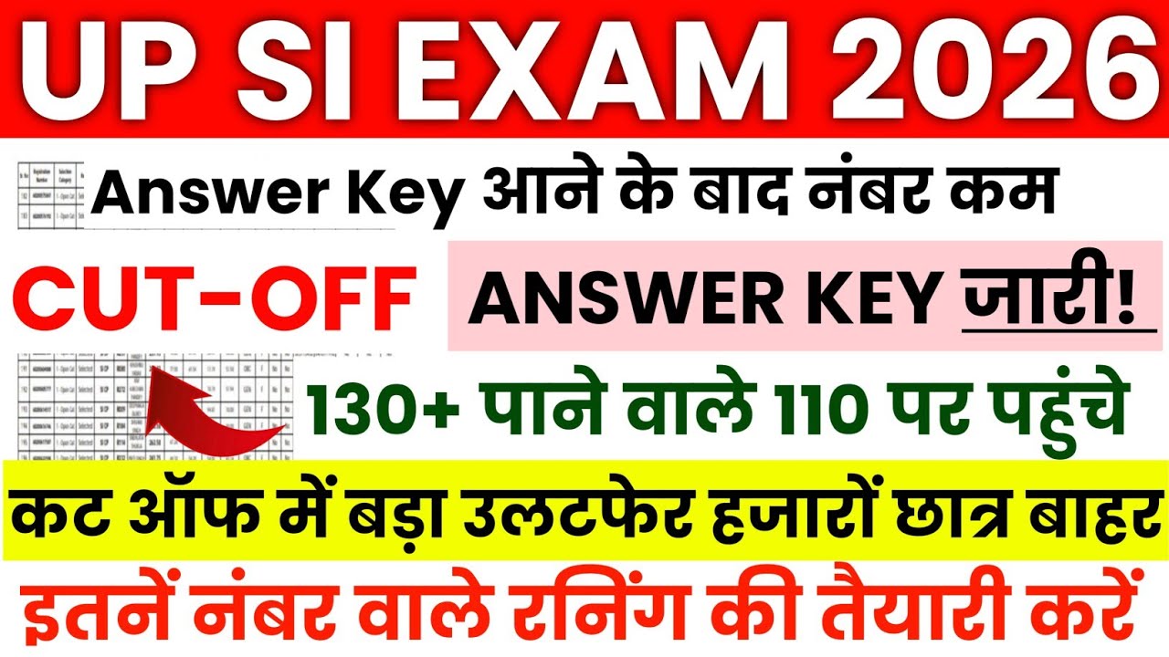 UP POLICE SI ANSWER KEY OUT🔥UPSI ANSWER KEY 2026 | UPSI CUT-OFF 2026 | UPS SI RESULT UPDATE #upsi