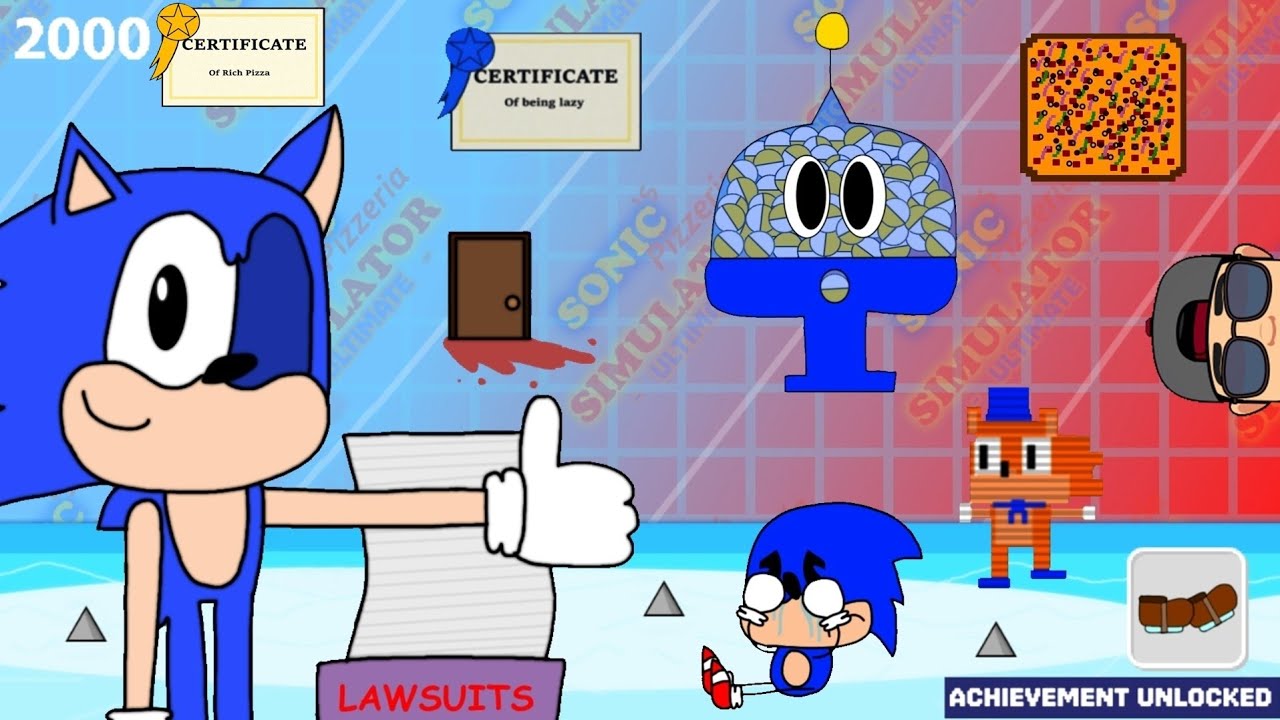 SONIC'S PIZZERIA SIMULATOR ULTIMATE (V. 3.0.0) | LAZY ENDING + NEW ACHIEVEMENTS | FNAF FAN GAME |
