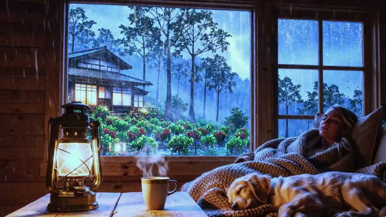 Rain, Thunder, and Dark Night 🌌 Deep Sleep Nature Sounds 🌧️