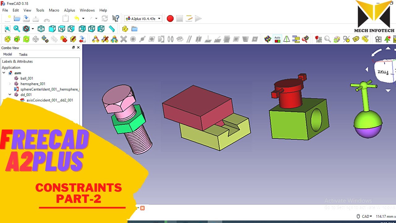 A2plus in FreeCAD | Constraints