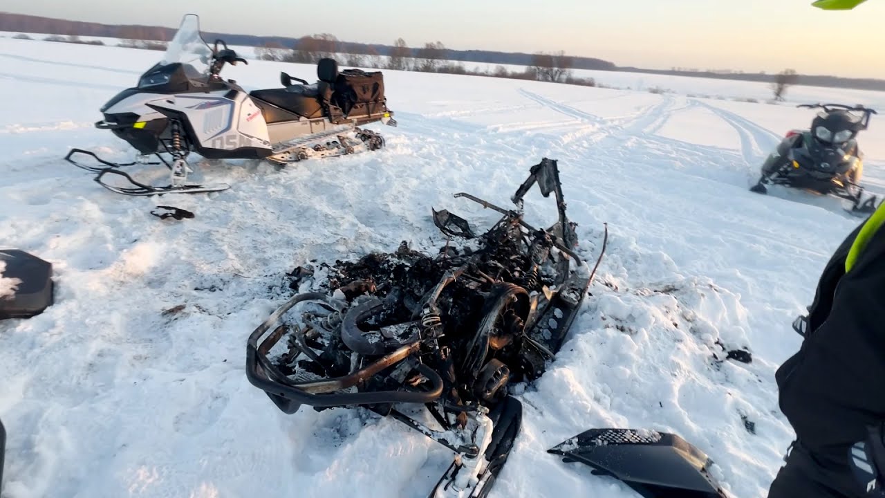 СГОРЕЛ СНЕГОХОД. Катаемся на OSM SM1000 в конце зимы.