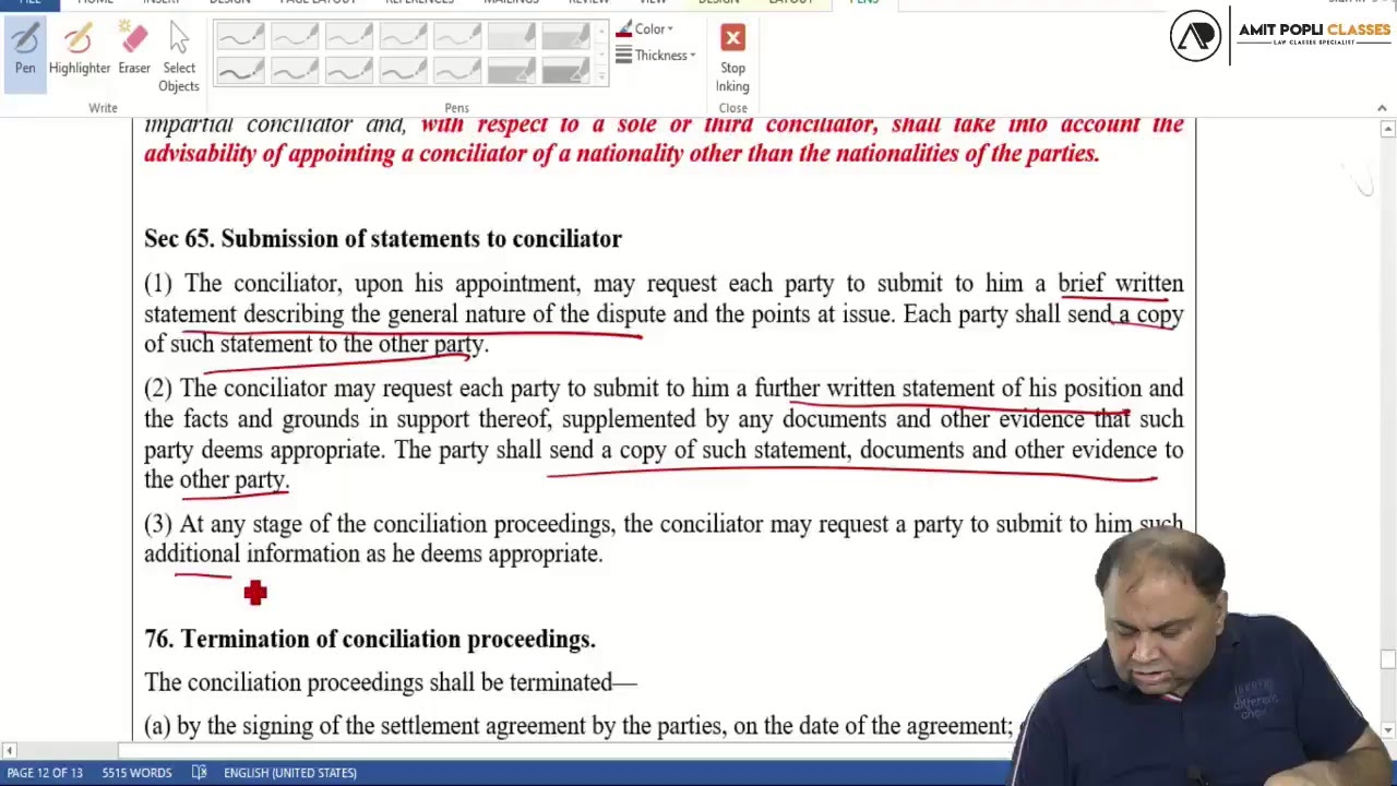 CA Final - In depth Revision of Arbitration & Conciliation