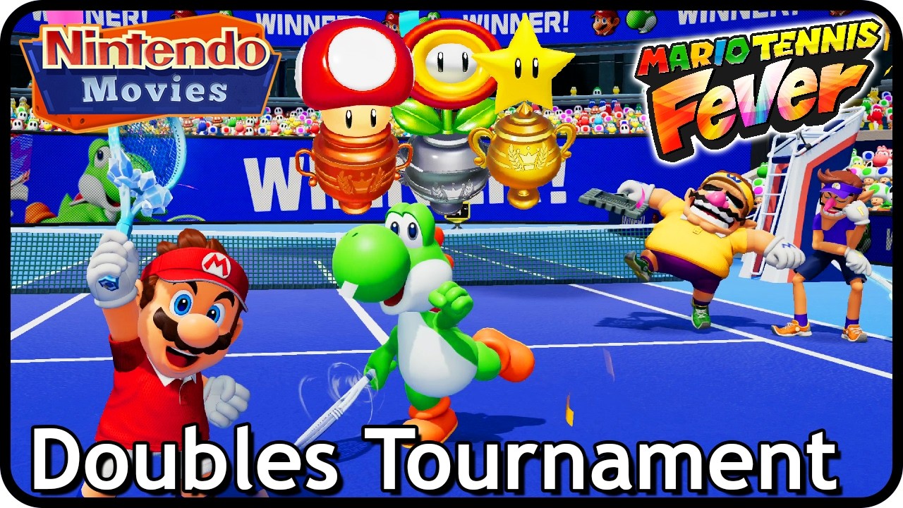 Mario Tennis Fever - All Doubles Tournaments (2 Players, Mario and Yoshi)