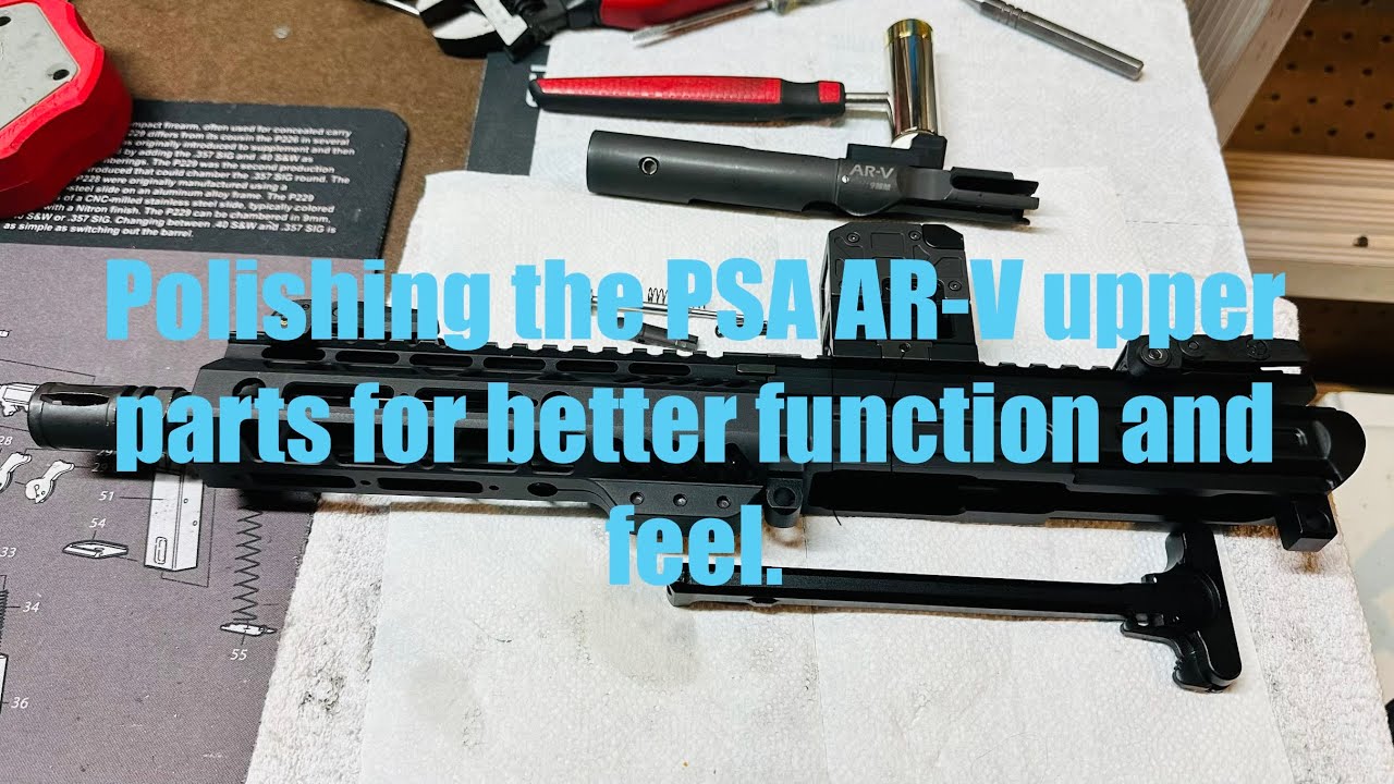 Пистолет Palmetto State Armory AR-V 9 мм — полировка оригинальных деталей затвора для достижения ...