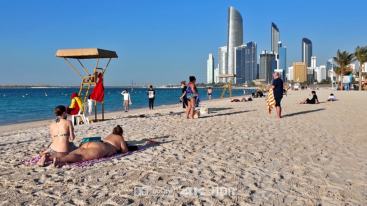 Walking in Abu Dhabi 4K – Corniche Beach & Residential Life | #UAE City Tour #abudhabi #walkingtour