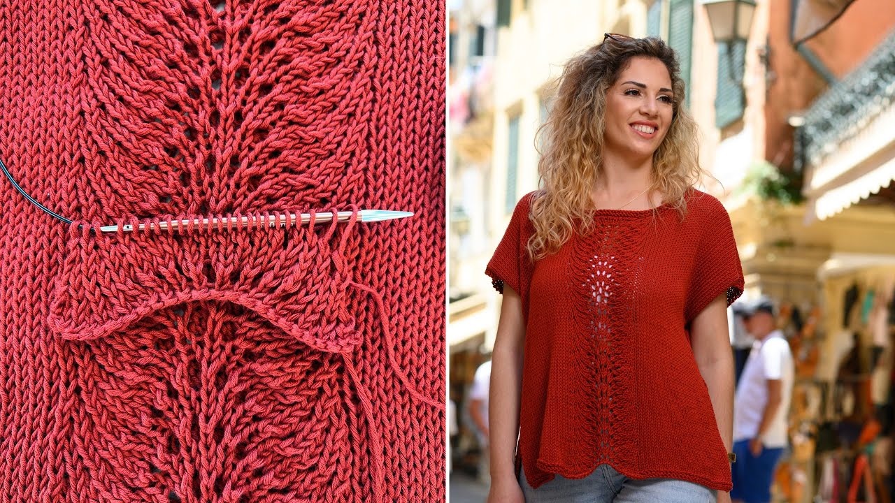 How To Knit The Feather and Fan Stitch 1