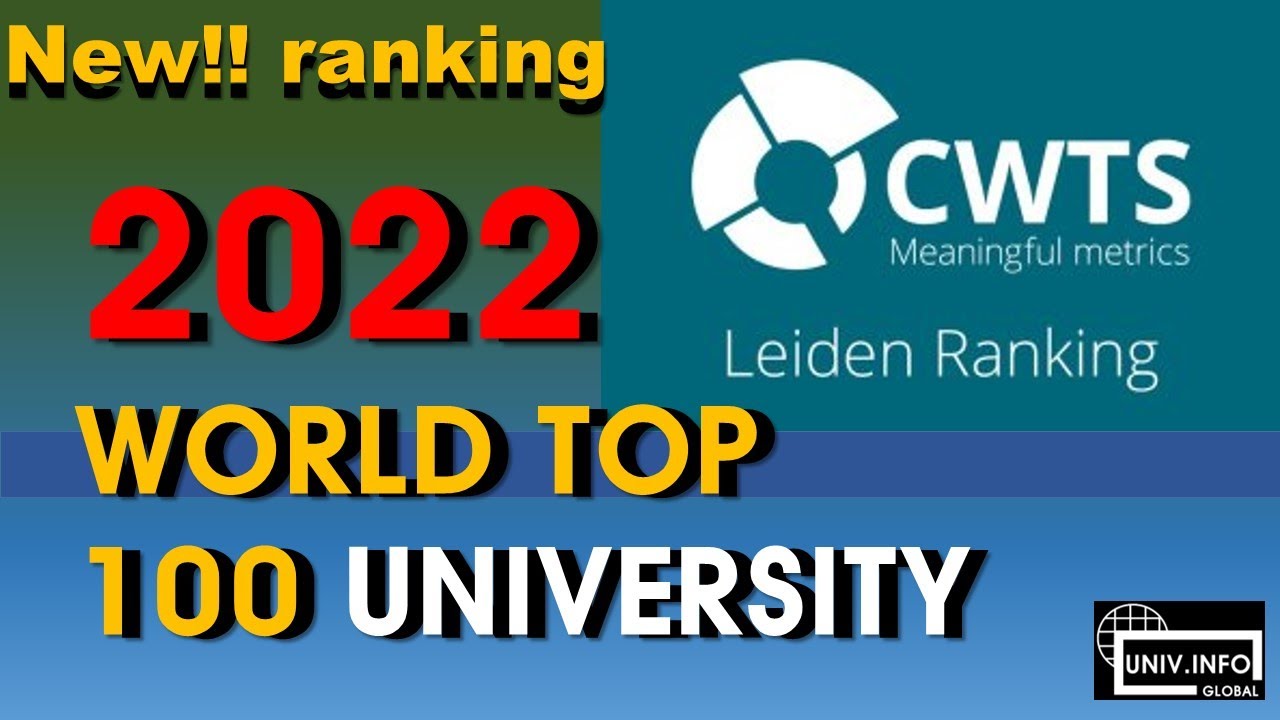 NEW RANKING!! 2022 CWTS Leiden WORLD BEST UNIV 100