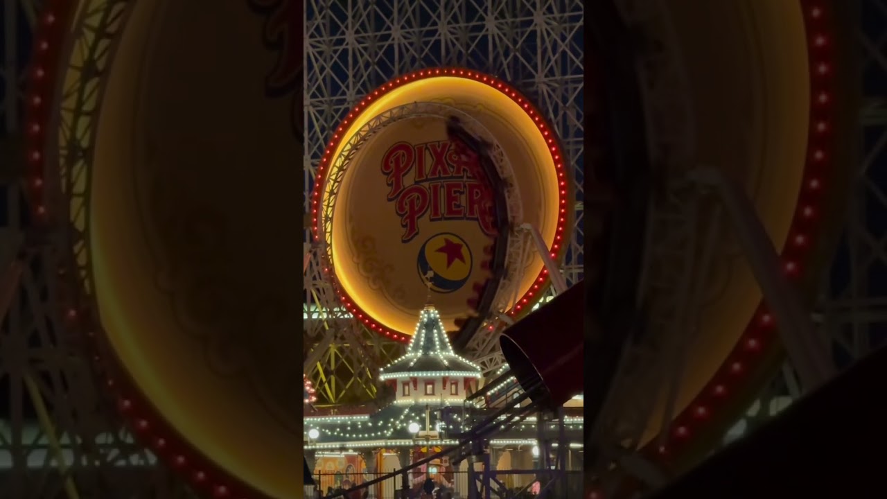 The ambience of Pixar pier! #pixarpier #disneycaliforniaadventure #incredicoaster ￼#rollercoaster