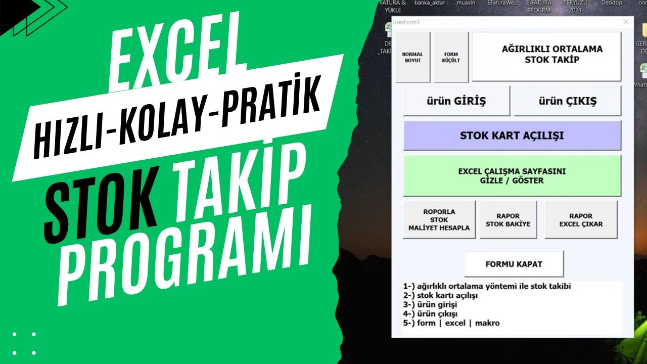 Stok Takip Programı | User Forml | Ağırlıklı Ortalama Maliyet Yönetimi