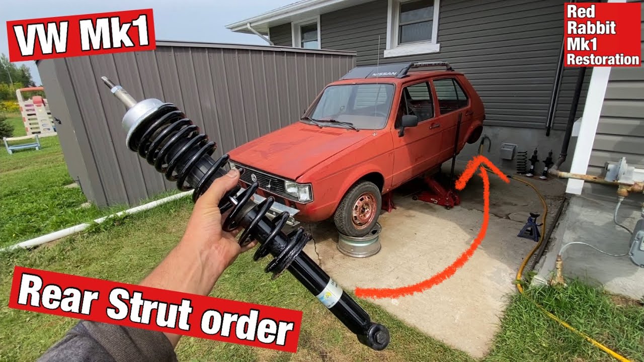 VW Mk1 rear strut assembly order and installation. How to assemble rear shock VW Mk1￼