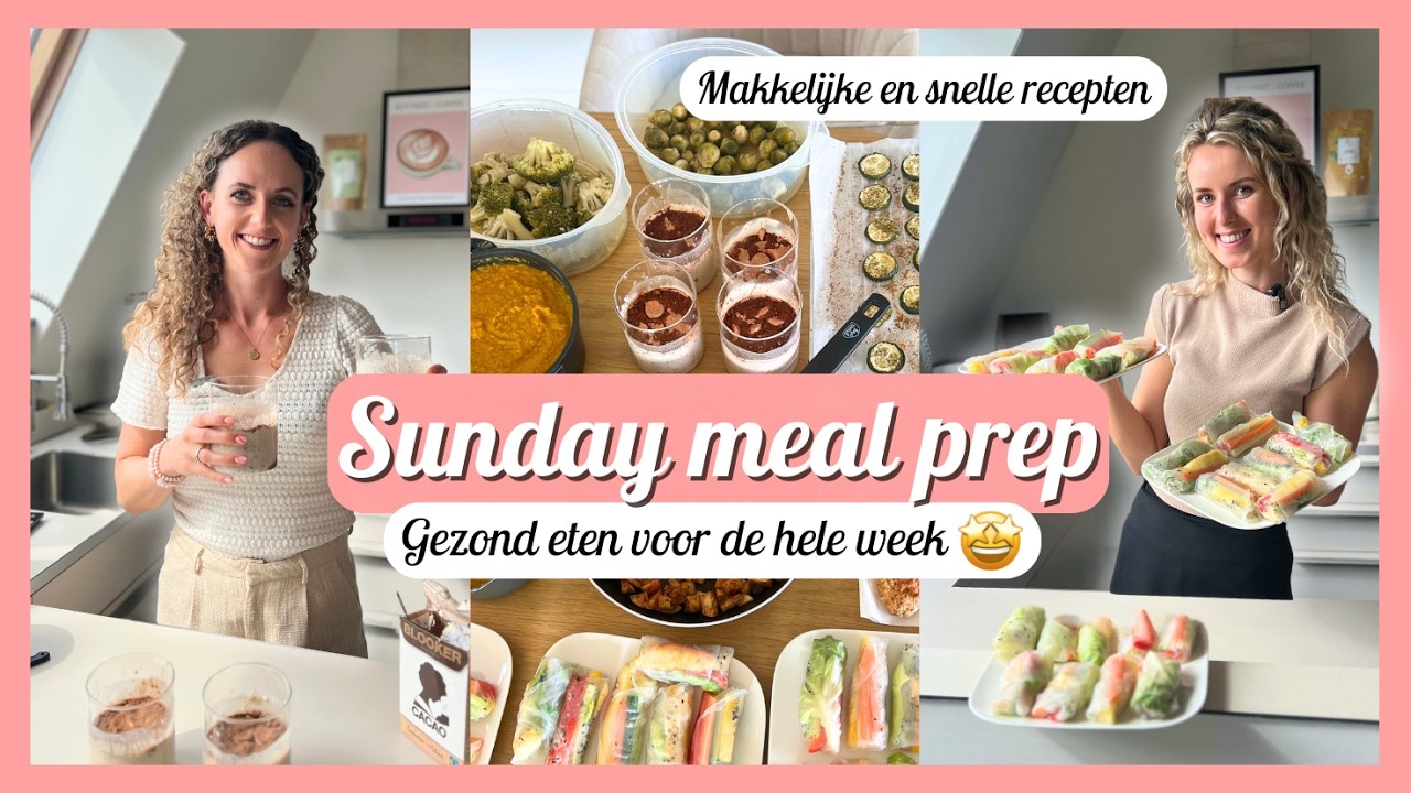 MEALPREP voor de hele week! 🍍🌯 -  Gezonde TIRAMISU ☕️, SCONES 😍 - Makkelijk & Eiwitrijk