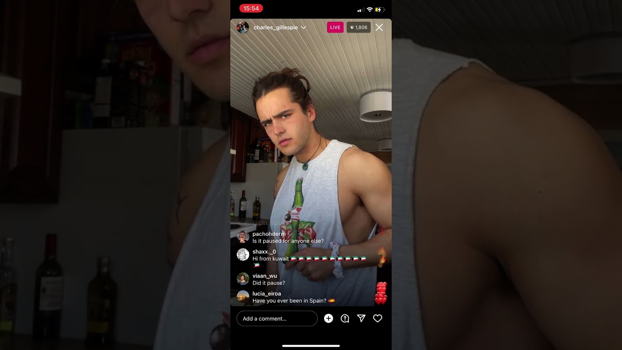 Charlie Gillespie Instagram Live 2 March 2023