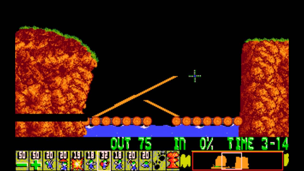 Lemmings [PC] - Level 3 (Tricky): A ladder would be handy