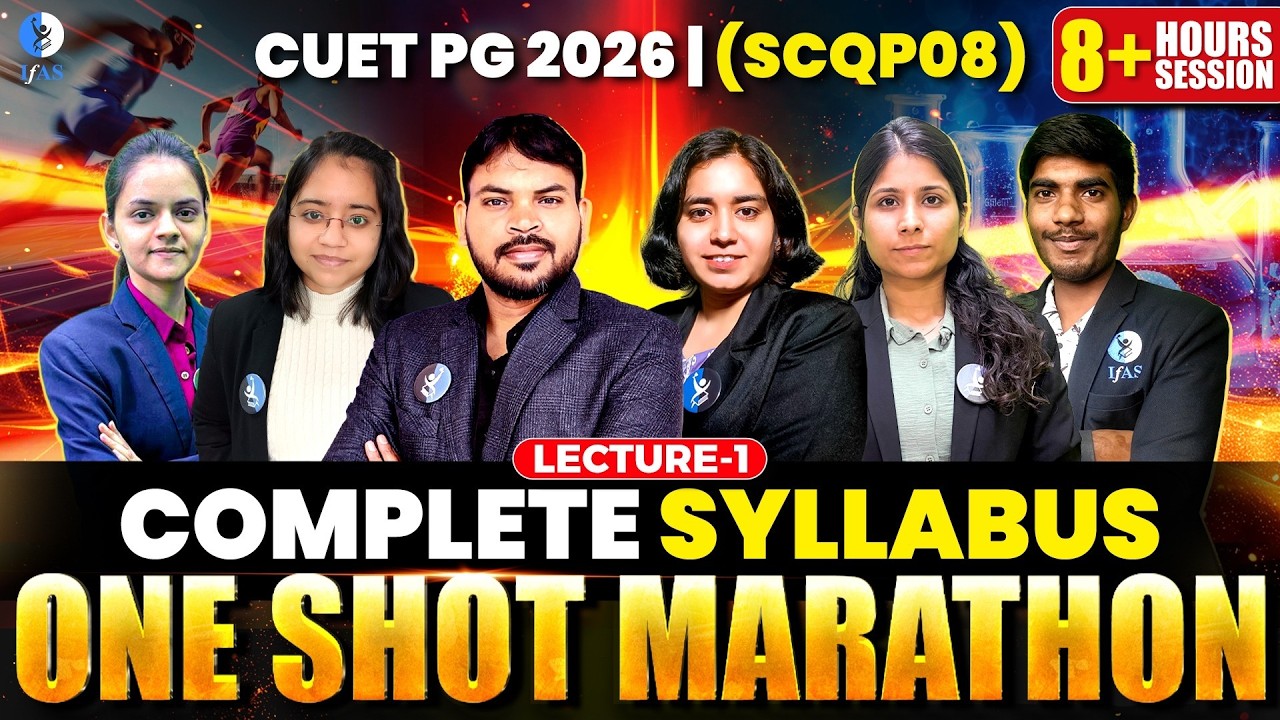 One Shot Marathon Complete Syllabus 8+ Hours Session | CUET PG Chemistry 2026 | Lec-1 | IFAS
