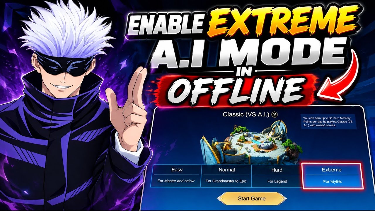 ENABLE EXTREME A.I MODE IN OFFLINE! | MLBB Classic VS A.I. Secret Setting