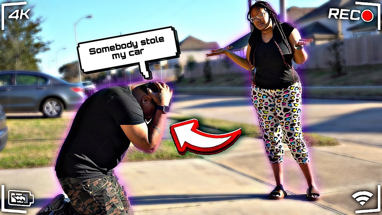 STOLEN CAR PRANK ON HUSBAND!! *HE WENT OFF*