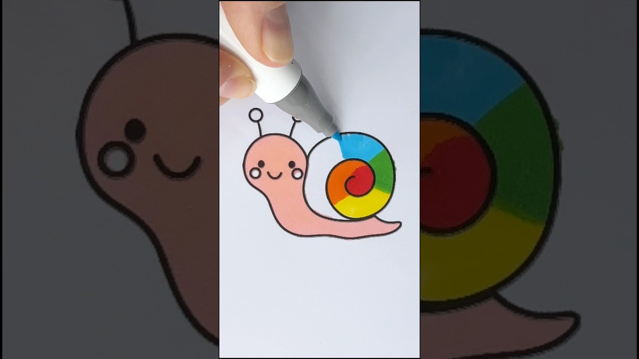 Rainbow Snail Lost its Color #shorts #color #cartoon #cute