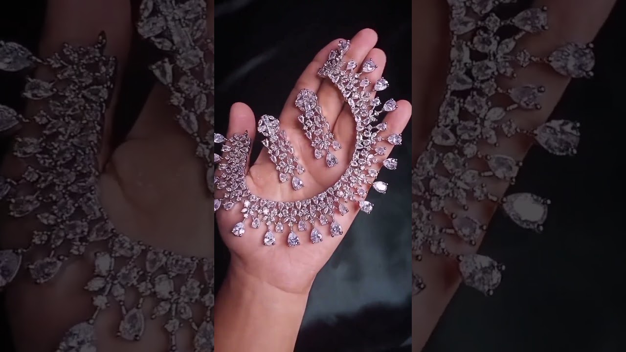 Meesho ad jewellery set❤|Meesho American diamond jewellery review#trendy #meeshohaul#shorts#viral