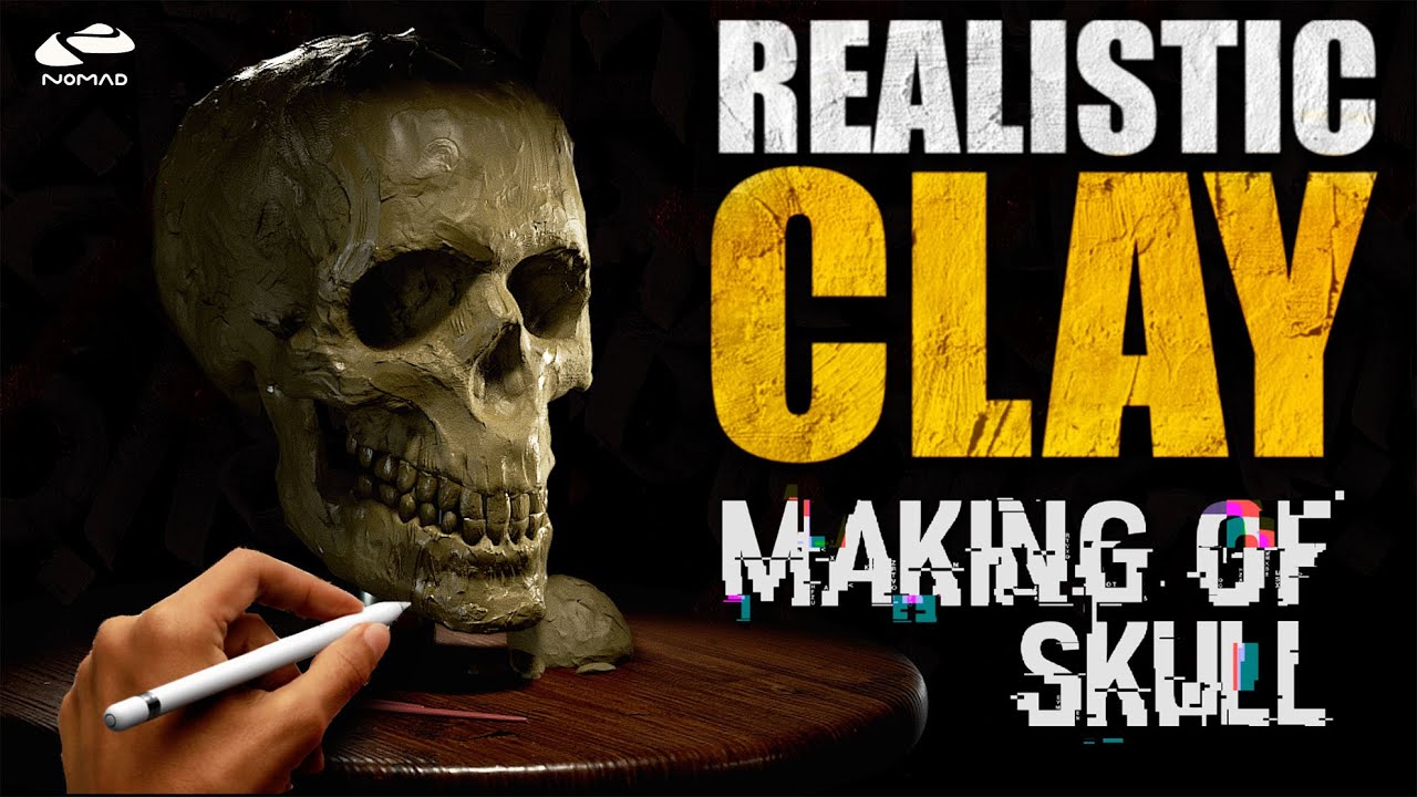 MAKING OF SKULL with REALISTIC CLAY TOOLS (NOMAD SCULPT)