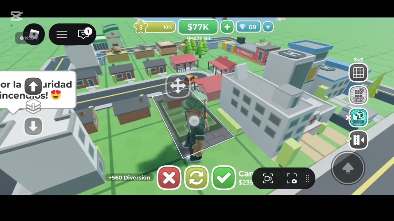 Construyendo una ciudad en mini City tycoon en ROBLOX