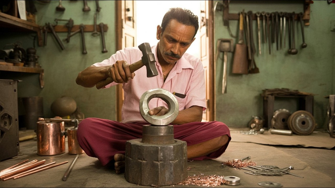 Handmade Aluminium Sambrani Stand Making | Satisfying Craft Process
