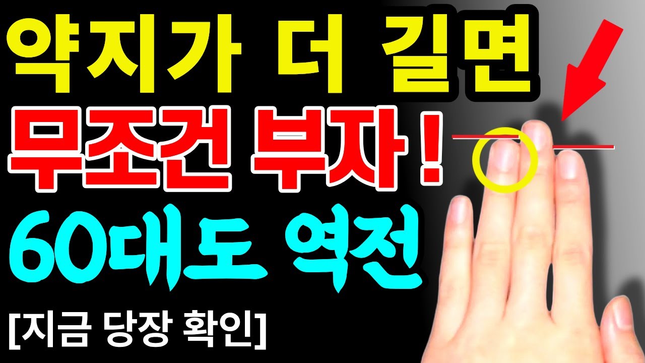 손가락만 봐도 안다 - 약지가 검지보다 길면 부자 된다 (과학적 증명