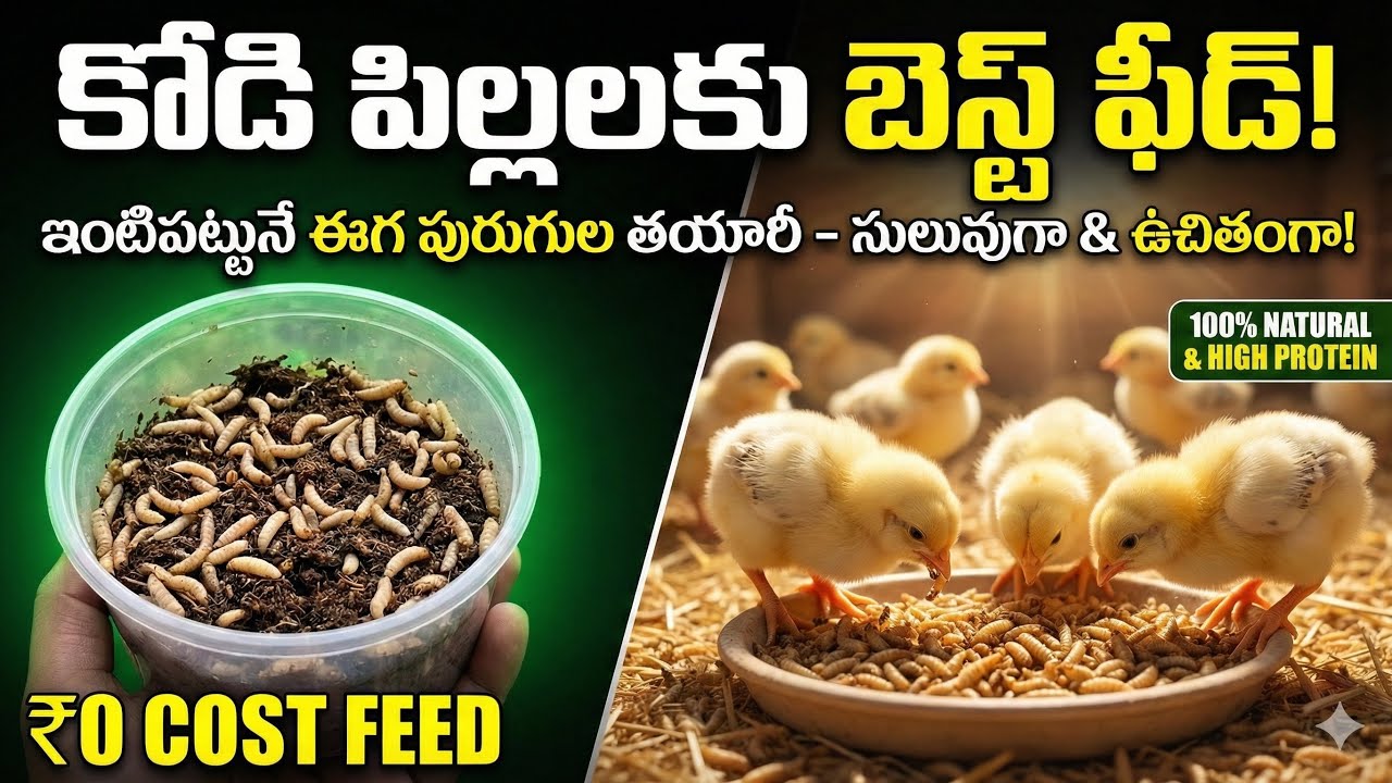 రూపాయి ఖర్చు లేకుండా కోడి దాణా తయారీ! 😱 | Free High Protein Feed for Chicks